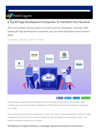 5 Top API App Development Companies To Transform Your Business