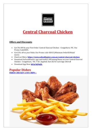 5% Off - Central Charcoal Chicken Menu Craigieburn, VIC