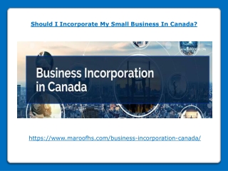 Should I Incorporate My Small Business In Canada