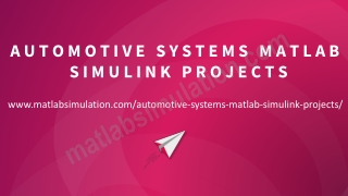 Automotive Systems MATLAB Simulink Projects Research Topics