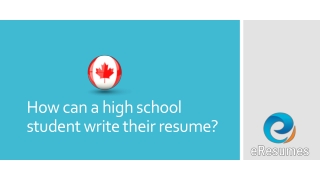 How can a high school student write their resume?