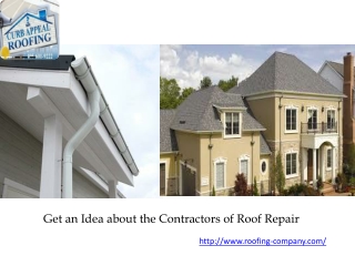 Get an Idea about the Contractors of Roof Repair