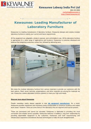 Lab Equipment Manufacturer