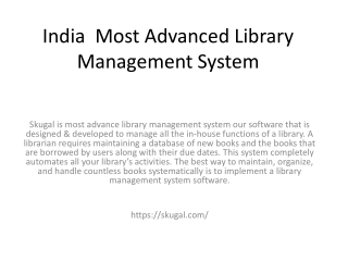 India  Most Advanced Library Management System