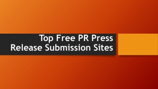 Top Free PR Press Release Submission Sites
