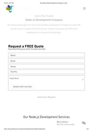 Top Node.js Web Development Company in India | PixelCrayons