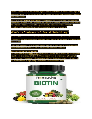 Can I Take 30 mcg of Biotin