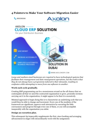 4 Pointers to Make Your Software Migration Easier
