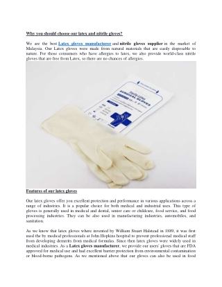 Why you should choose our latex and nitrile gloves?