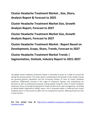 Cluster Headache Treatment Market