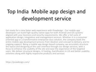 Top India  Mobile app design and development service