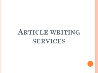 Article writing services