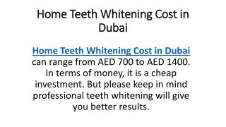 Home Teeth Whitening Cost in Dubai