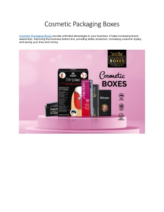 Cosmetic Packaging Boxes