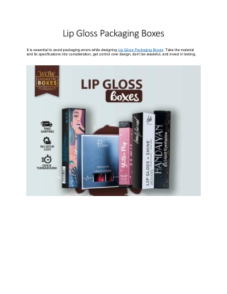 Lip Gloss Packaging Boxes