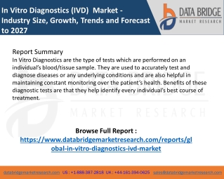 In Vitro Diagnostics (IVD)  Market