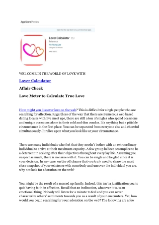 Lover Calculator