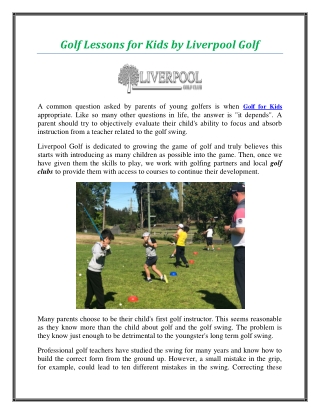 Golf for Kids