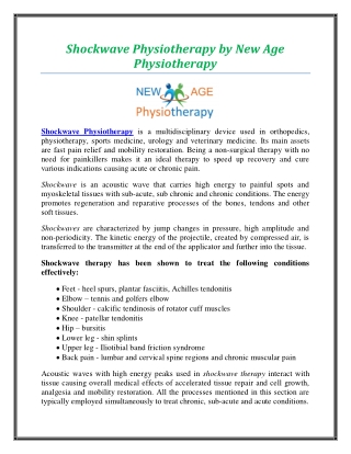Shockwave Physiotherapy