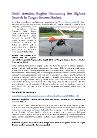 North America Region Witnessing the Highest Growth in Target Drones Market