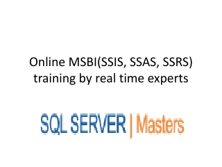 MICROSOFT BUSINESS INTELLIGENCE (SSIS, SSAS, SSRS) by Expert