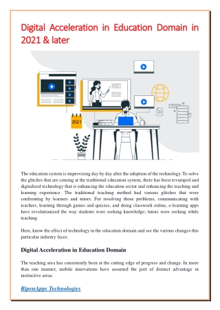 Digital Acceleration in Education Domain in 2021 & later