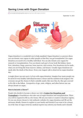 Saving Lives with Organ Donation