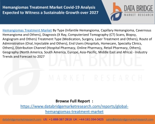 Hemangiomas Treatment Market Covid-19 Analysis Expected to Witness a Sustainable Growth over 2027