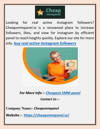 Cheapest SMM Panel | Cheapsmmpanel.io