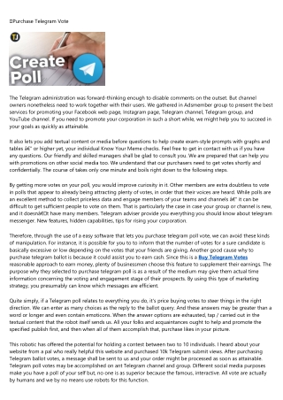 10 Tips for Making a Good buy vote Telegram Even Better