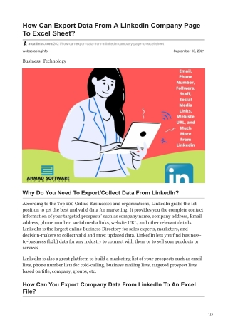 1How Can Export Data From A LinkedIn Company Page To Excel Sheet