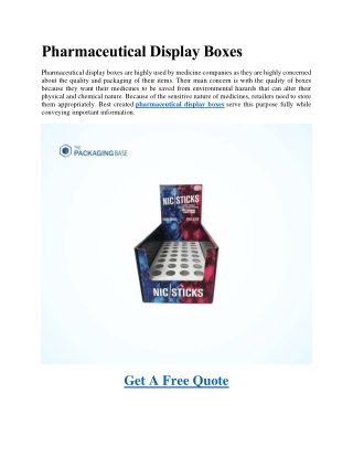 Get Fully Custom Pharmaceutical Display Boxes