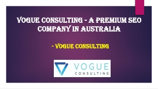 Vogue Consulting - A Premium SEO Company In Australia
