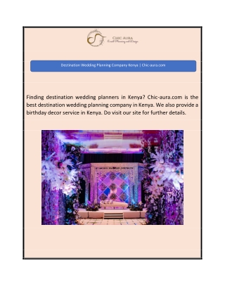 Destination Wedding Planning Company Kenya  Chic-aura.com