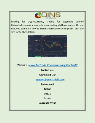 How to Trade Cryptocurrency for Profit | Coinsshield.com