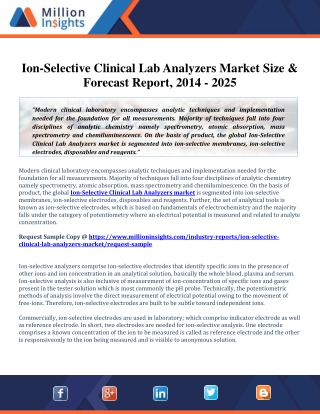 Ion-Selective Clinical Lab Analyzers Market Size, Share, Trends and Forecast 201