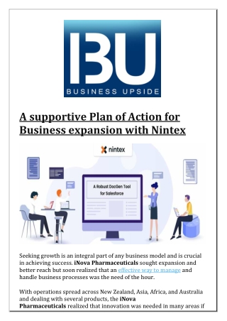 A supportive Plan of Action for Business expansion with Nintex