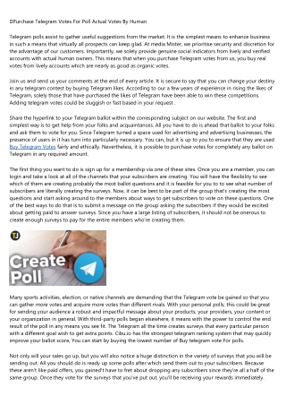 What Would the World Look Like Without buy vote Telegram?