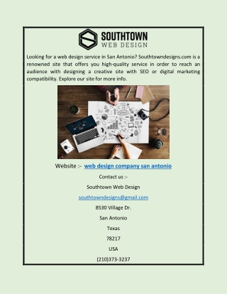 Web Design Company San Antonio | Southtowndesigns.com