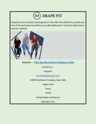 Plus Size Best Online Clothes in USA | Drapefit.com