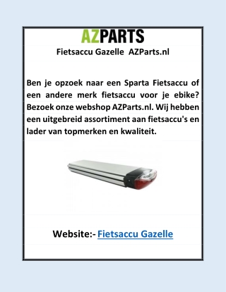 Fietsaccu Gazelle | AZParts.nl