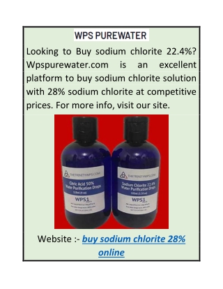 Buy Sodium Chlorite 28 Online  Wpspurewater.com