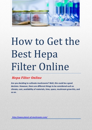 How to Get the Best Hepa Filter Online- Planet-of-mushrooms