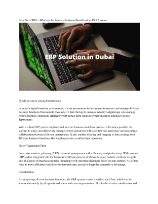 ERP Solution in Dubai