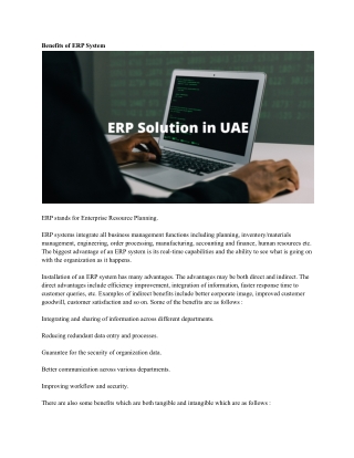 ERP Solution in UAE