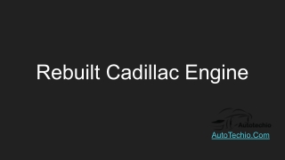 Rebuilt Cadillac Engine PDF