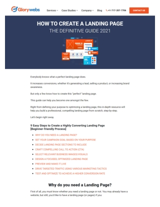 How to Create a Landing page – The Definitive Guide