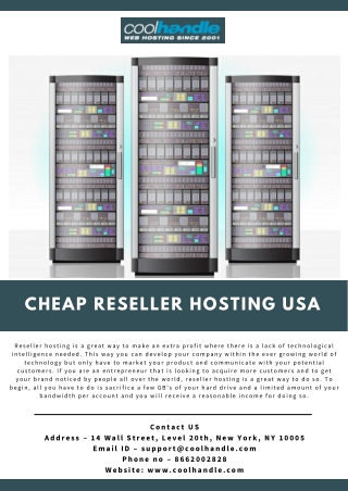 Cheap Reseller Hosting USA