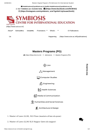 Masters Degree Program _ PG Admission for International Student