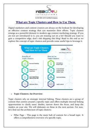 What are Topic Clusters and How to Use Them